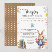 Invitation de Baby shower Bunny de livre d'histoir (Devant / Derrière)