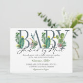 Invitation de Baby Shower Cactus par courrier (Debout devant)