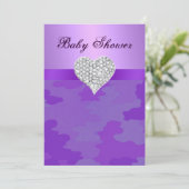 Invitation de Baby shower cardiaque de Camo Diamon (Debout devant)