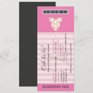 Invitation de baby shower Carte d'embarquement Par