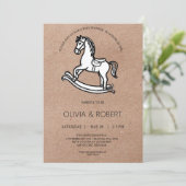 Invitation de Baby Shower Cheval à Bascule en Papi (Debout devant)