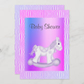 INVITATION DE BABY SHOWER CHEVAL À ROCHER CLAIR (Devant / Derrière)