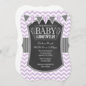 Invitation de Baby shower Chevron Chalkboard Laven (Devant / Derrière)