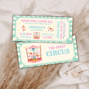 Invitation de baby shower cirque vintage amusante