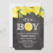 Invitation de Baby shower citron-boy (Devant)