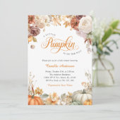 Invitation de Baby shower Citrouille Automne (Debout devant)