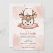 Invitation de Baby shower Citrouille de cerfs de W (Devant)