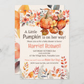 Invitation de Baby shower Citrouille, ÉDITABLE (Devant / Derrière)