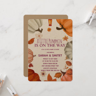 Invitation de Baby shower Citrouille fille, Pompe