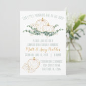 Invitation de Baby shower Citrouille Gold TWIN (Debout devant)