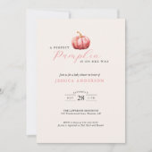Invitation de Baby shower Citrouille rose personna (Devant)