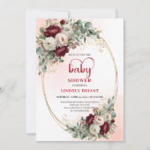 Invitation de baby shower classique aux fleurs de (Devant)
