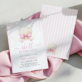 Invitation de Baby Shower Coquillage Rose
