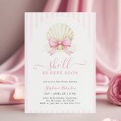 Invitation de Baby Shower Coquillage Rose