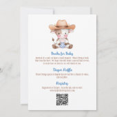 Invitation de Baby Shower Cowboy Bébé QR Code Tout (Dos)