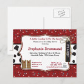 Invitation de Baby shower Cowboy dans la Bandana R (Devant / Derrière)