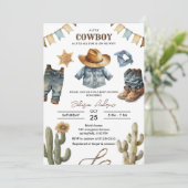 Invitation de Baby shower Cowboy personnalisée (Debout devant)