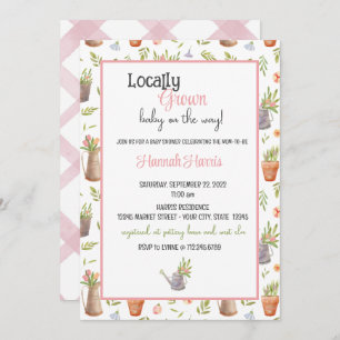 Invitation de Baby shower cultivée localement