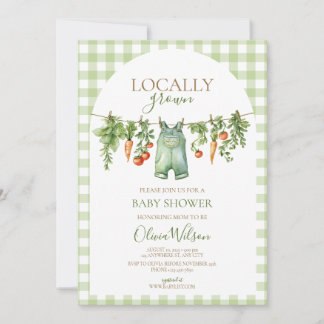 Invitation de Baby shower cultivée localement