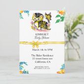 Invitation De Baby shower Cute Cat Et Papillon (Debout devant)