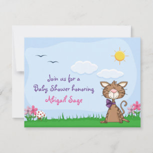Invitation de Baby shower Cute Kitty Cat personnal