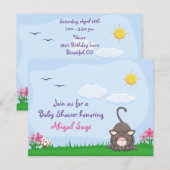 Invitation de Baby shower Cute Kitty Cat personnal (Devant / Derrière)