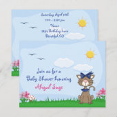 Invitation de Baby shower Cute Kitty Cat personnal (Devant / Derrière)