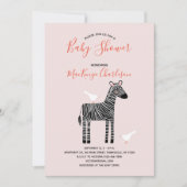 Invitation de Baby shower Cute Zebra (Devant)