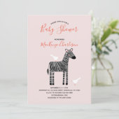 Invitation de Baby shower Cute Zebra (Debout devant)
