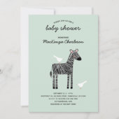 Invitation de Baby shower Cute Zebra (Devant)