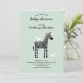 Invitation de Baby shower Cute Zebra (Debout devant)