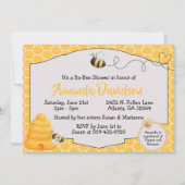 Invitation de baby shower d'abeille (Devant)