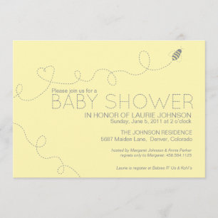 Invitation de baby shower d'abeille de miel