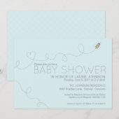 Invitation de baby shower d'abeille de miel (Devant / Derrière)