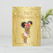 Invitation de baby shower d'Afro-américain (Debout devant)