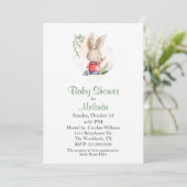 Invitation de Baby shower d'agitation de lapin mig (Debout devant)
