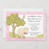 Invitation de baby shower d'agneau (Devant)