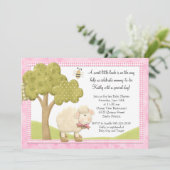 Invitation de baby shower d'agneau (Debout devant)