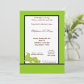 Invitation de Baby shower d'Aligator vert électriq (Debout devant)
