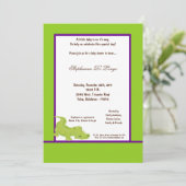 Invitation de Baby shower d'Aligator vert électriq (Debout devant)