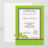 Invitation de Baby shower d'Aligator vert électriq (Devant / Derrière)