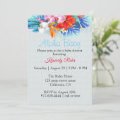 Invitation de Baby shower d'Aloha floral tropical (Debout devant)