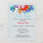 Invitation de Baby shower d'Aloha floral tropical (Devant / Derrière)