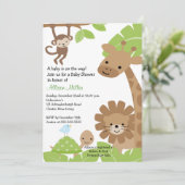 Invitation de baby shower d'Animails de bébé de (Debout devant)