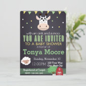 Invitation de baby shower d'animal de ferme (Debout devant)