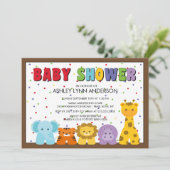 Invitation de baby shower d'animaux de jungle de (Debout devant)