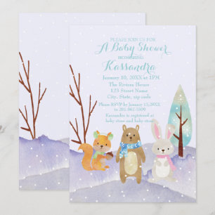 Invitation de baby shower d'animaux de région
