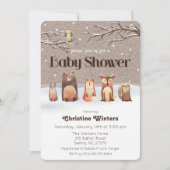 Invitation de baby shower d'animaux de région (Devant)