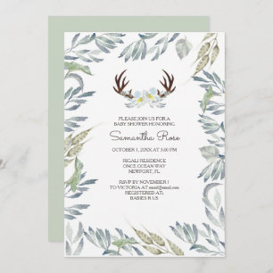 Invitation de baby shower d'ANTLER de CERFS