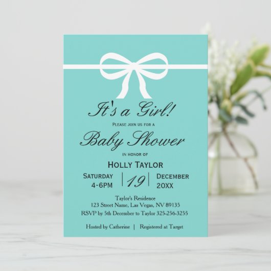 Invitation de baby shower d'Aqua (Debout devant)